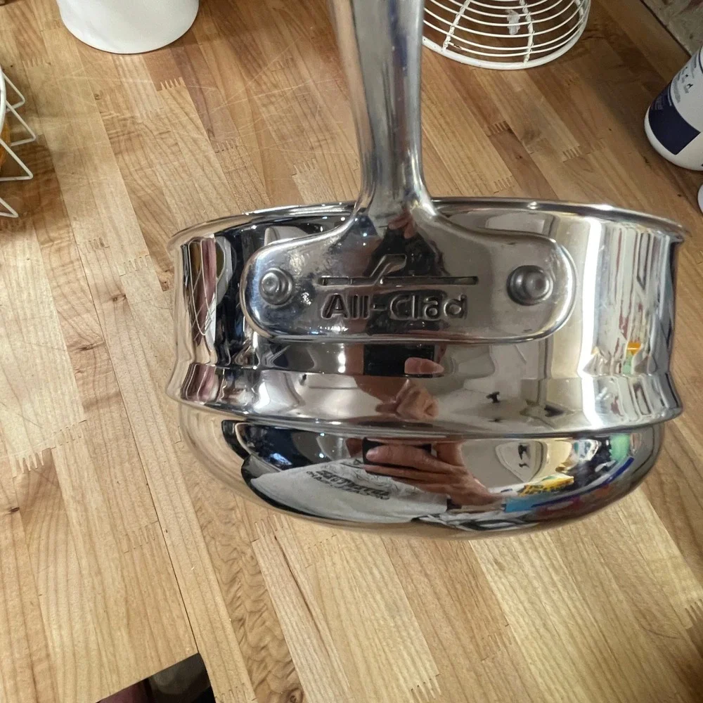 All-Clad Stainless Steel Steamer Basket Insert Perforated Riveted Handle 8in